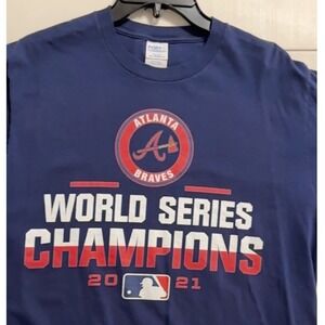 Port & Company Braves‎ World Series Champions T-Shirt 2021 Adult L EUC Baseball
